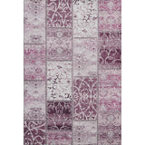 9' X 12' Burgundy And Ivory Patchwork Distressed Washable Area Rug With UV Protection - HomeRoots - Flyclothing LLC
