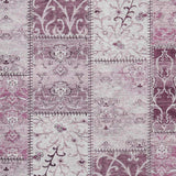 10' X 14' Burgundy And Ivory Patchwork Distressed Washable Area Rug With UV Protection - HomeRoots - Flyclothing LLC