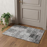 3' X 5' Gray And Ivory Patchwork Distressed Washable Area Rug With UV Protection - HomeRoots - Flyclothing LLC