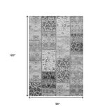 8' X 10' Gray And Ivory Patchwork Distressed Washable Area Rug With UV Protection - HomeRoots - Flyclothing LLC