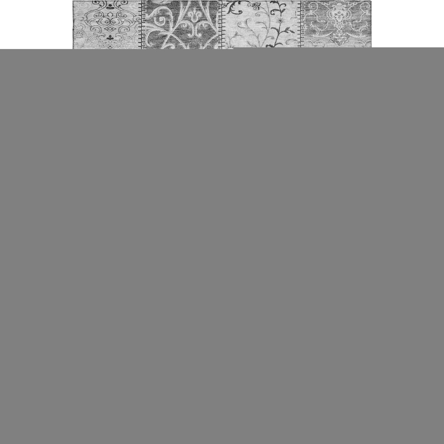 9' X 12' Gray And Ivory Patchwork Distressed Washable Area Rug With UV Protection - HomeRoots - Flyclothing LLC