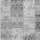9' X 12' Gray And Ivory Patchwork Distressed Washable Area Rug With UV Protection - HomeRoots - Flyclothing LLC