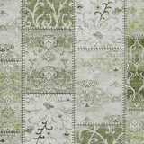 3' X 5' Green And Ivory Patchwork Distressed Washable Area Rug With UV Protection - HomeRoots - Flyclothing LLC