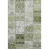 5' X 8' Green And Ivory Patchwork Distressed Washable Area Rug With UV Protection - HomeRoots - Flyclothing LLC