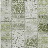 5' X 8' Green And Ivory Patchwork Distressed Washable Area Rug With UV Protection - HomeRoots - Flyclothing LLC