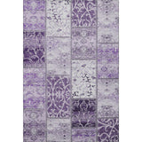3' X 5' Purple And Ivory Patchwork Distressed Washable Area Rug With UV Protection - HomeRoots - Flyclothing LLC