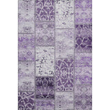 5' X 8' Purple And Ivory Patchwork Distressed Washable Area Rug With UV Protection - HomeRoots - Flyclothing LLC