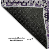 5' X 8' Purple And Ivory Patchwork Distressed Washable Area Rug With UV Protection - HomeRoots - Flyclothing LLC