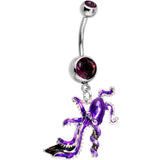 Purple Gem High Heel Octopus Dangle Belly Ring - BodyCandy - Flyclothing LLC