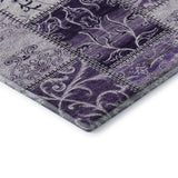 10' X 14' Purple And Ivory Patchwork Distressed Washable Area Rug With UV Protection - HomeRoots - Flyclothing LLC