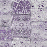 10' X 14' Purple And Ivory Patchwork Distressed Washable Area Rug With UV Protection - HomeRoots - Flyclothing LLC