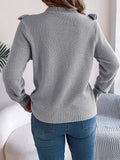 Ruffled Round Neck Long Sleeve Sweater - Trendsi
