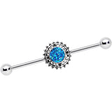 14G Green Faux Druzy Spooky Season Industrial Barbell 38mm - BodyCandy - Flyclothing LLC