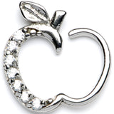 16G 3/8 Clear CZ Gem Tasty Treat Right Apple Closure Ring - BodyCandy - Flyclothing LLC