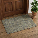 3' X 5' Chocolate And Gray Medallion Distressed Washable Area Rug With UV Protection - HomeRoots - Flyclothing LLC