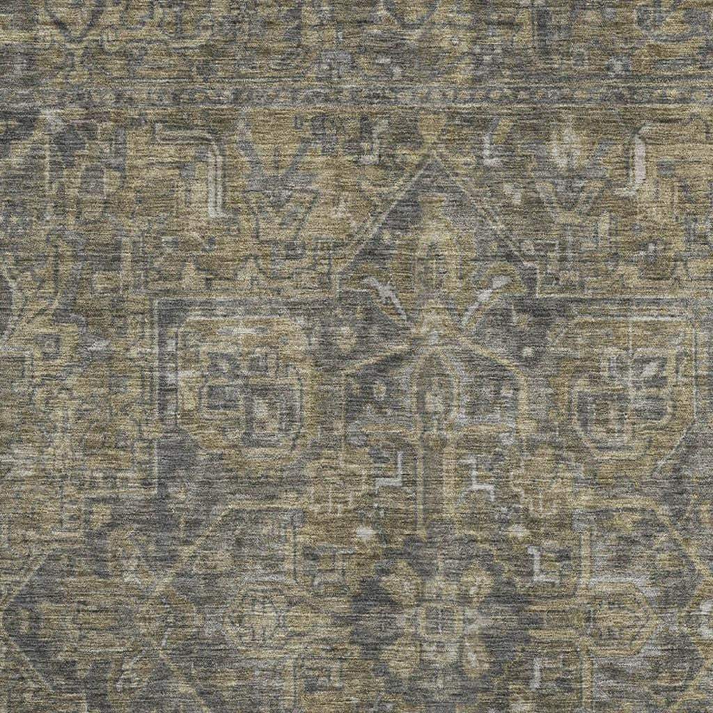 3' X 5' Chocolate And Gray Medallion Distressed Washable Area Rug With UV Protection - HomeRoots - Flyclothing LLC