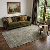 5' X 8' Chocolate And Gray Medallion Distressed Washable Area Rug With UV Protection - HomeRoots - Flyclothing LLC