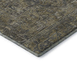 5' X 8' Chocolate And Gray Medallion Distressed Washable Area Rug With UV Protection - HomeRoots - Flyclothing LLC