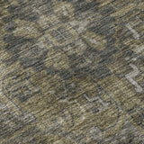 8' Chocolate And Gray Medallion Distressed Washable Round Rug With UV Protection - HomeRoots - Flyclothing LLC