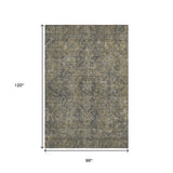 8' X 10' Chocolate And Gray Medallion Distressed Washable Area Rug With UV Protection - HomeRoots - Flyclothing LLC