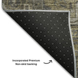 8' X 10' Chocolate And Gray Medallion Distressed Washable Area Rug With UV Protection - HomeRoots - Flyclothing LLC