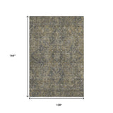 9' X 12' Chocolate And Gray Medallion Distressed Washable Area Rug With UV Protection - HomeRoots - Flyclothing LLC