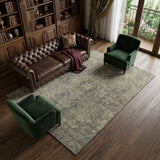 9' X 12' Chocolate And Gray Medallion Distressed Washable Area Rug With UV Protection - HomeRoots - Flyclothing LLC