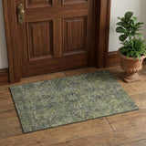 3' X 5' Green And Gray Medallion Distressed Washable Area Rug With UV Protection - HomeRoots - Flyclothing LLC