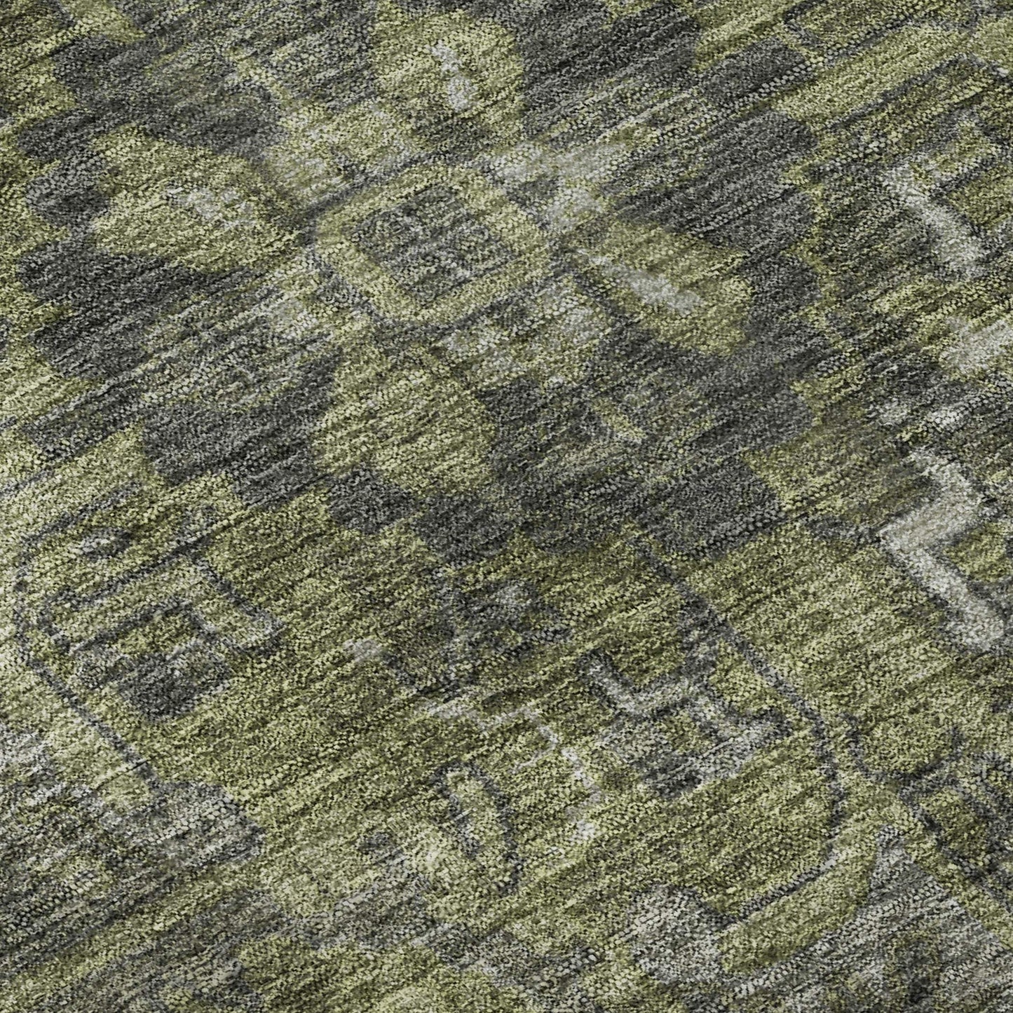 3' X 5' Green And Gray Medallion Distressed Washable Area Rug With UV Protection - HomeRoots - Flyclothing LLC