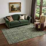 5' X 8' Green And Gray Medallion Distressed Washable Area Rug With UV Protection - HomeRoots - Flyclothing LLC