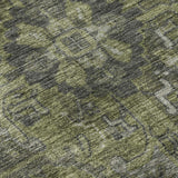 8' X 10' Green And Gray Medallion Distressed Washable Area Rug With UV Protection - HomeRoots - Flyclothing LLC