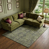 8' X 10' Green And Gray Medallion Distressed Washable Area Rug With UV Protection - HomeRoots - Flyclothing LLC