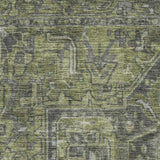 10' X 14' Green And Gray Medallion Distressed Washable Area Rug With UV Protection - HomeRoots - Flyclothing LLC