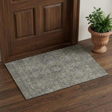 3' X 5' Coffee And Gray Medallion Distressed Washable Area Rug With UV Protection - HomeRoots - Flyclothing LLC