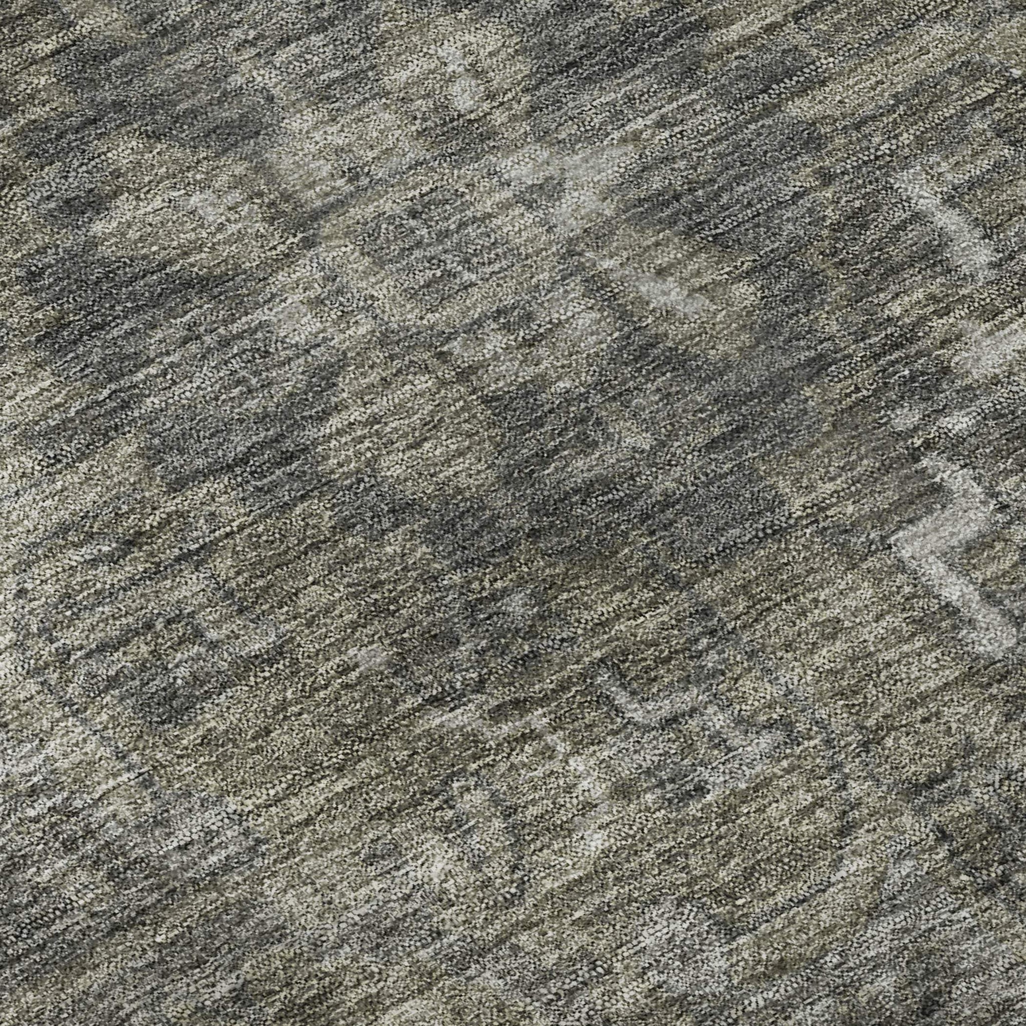 8' Coffee And Gray Medallion Distressed Washable Round Rug With UV Protection - HomeRoots - Flyclothing LLC