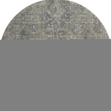 8' Coffee And Gray Medallion Distressed Washable Round Rug With UV Protection - HomeRoots - Flyclothing LLC