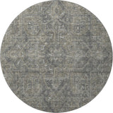 8' Coffee And Gray Medallion Distressed Washable Round Rug With UV Protection - HomeRoots - Flyclothing LLC