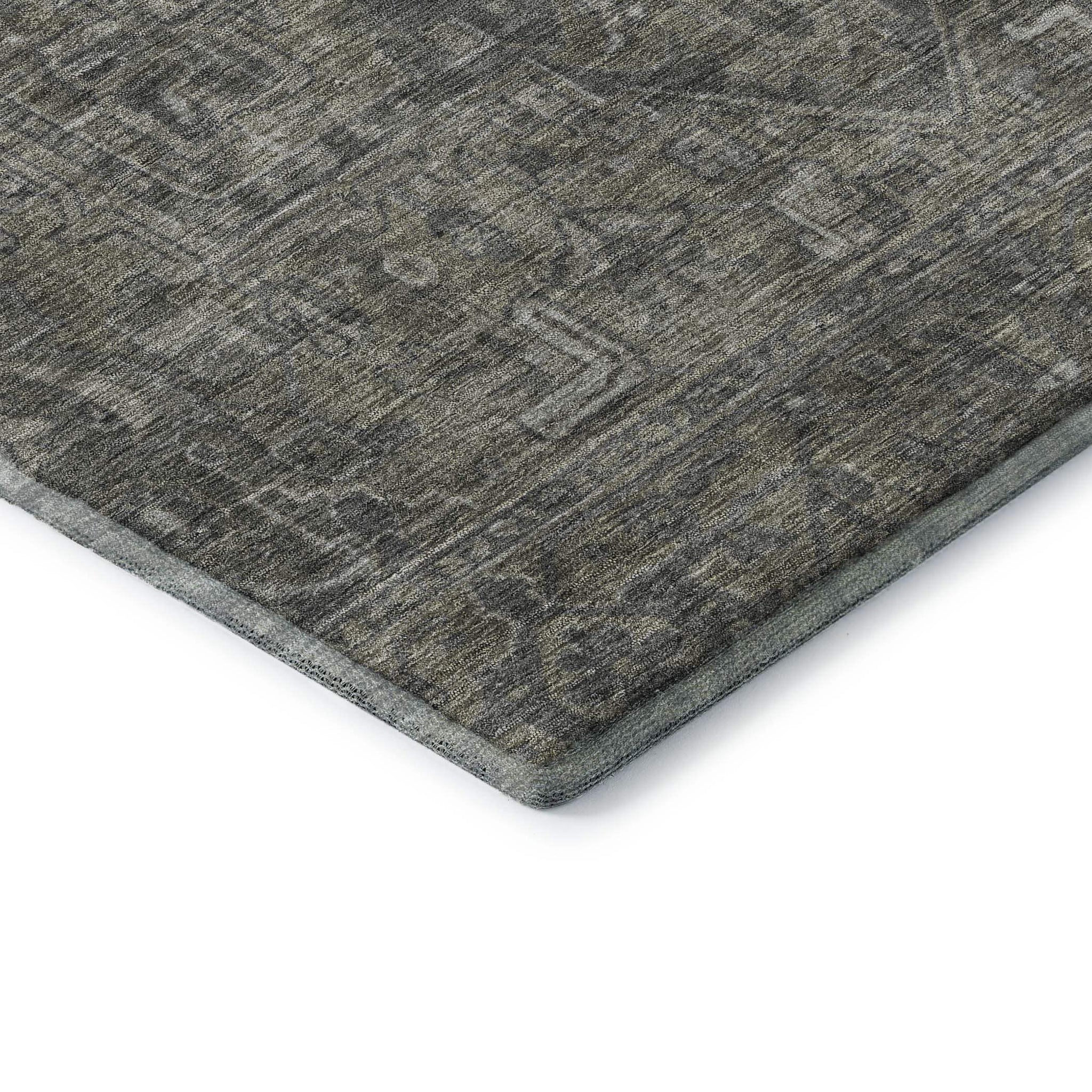 8' X 10' Coffee And Gray Medallion Distressed Washable Area Rug With UV Protection - HomeRoots - Flyclothing LLC