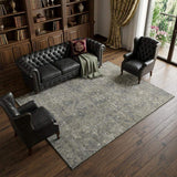 8' X 10' Coffee And Gray Medallion Distressed Washable Area Rug With UV Protection - HomeRoots - Flyclothing LLC