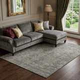 9' X 12' Coffee And Gray Medallion Distressed Washable Area Rug With UV Protection - HomeRoots - Flyclothing LLC