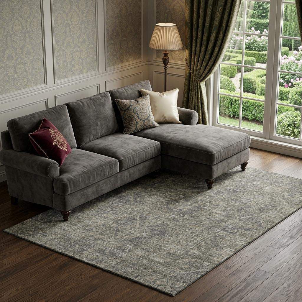 10' X 14' Coffee And Gray Medallion Distressed Washable Area Rug With UV Protection - HomeRoots - Flyclothing LLC