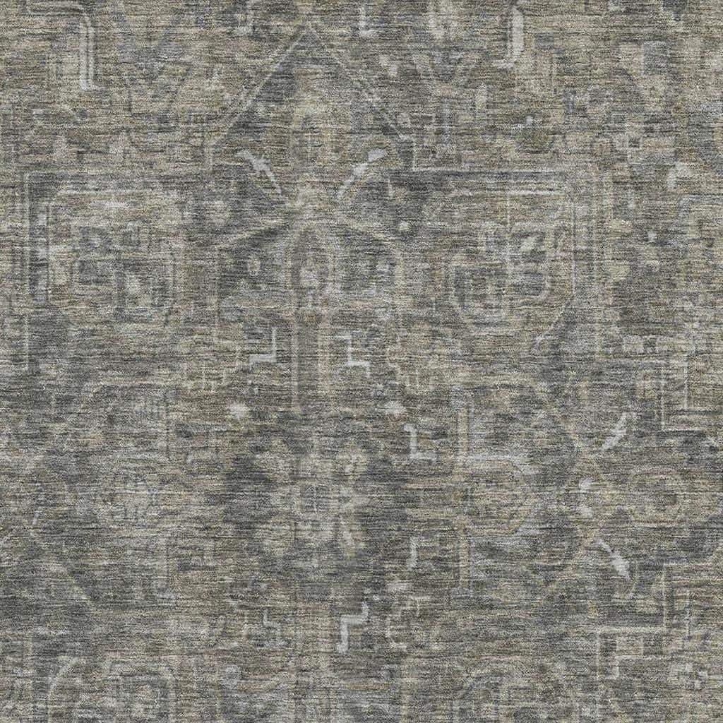 10' X 14' Coffee And Gray Medallion Distressed Washable Area Rug With UV Protection - HomeRoots - Flyclothing LLC