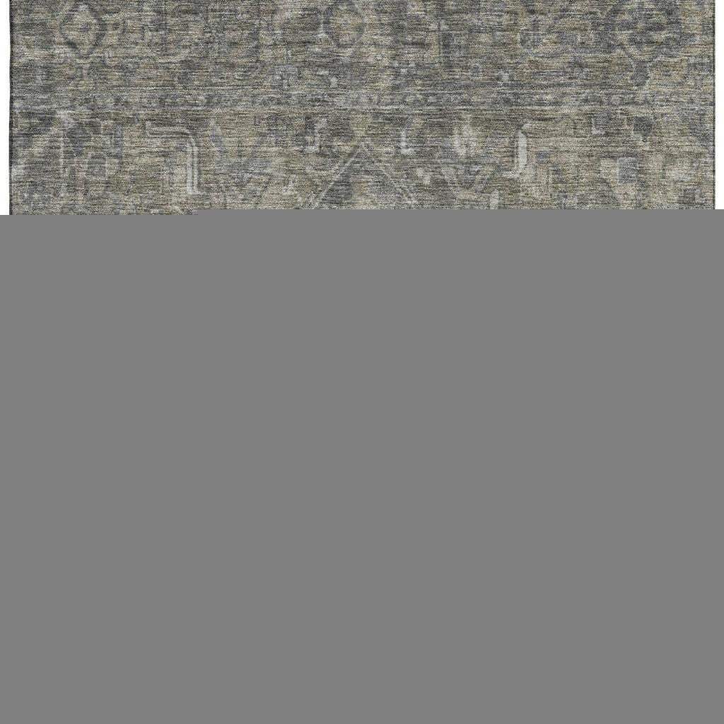 10' X 14' Coffee And Gray Medallion Distressed Washable Area Rug With UV Protection - HomeRoots - Flyclothing LLC
