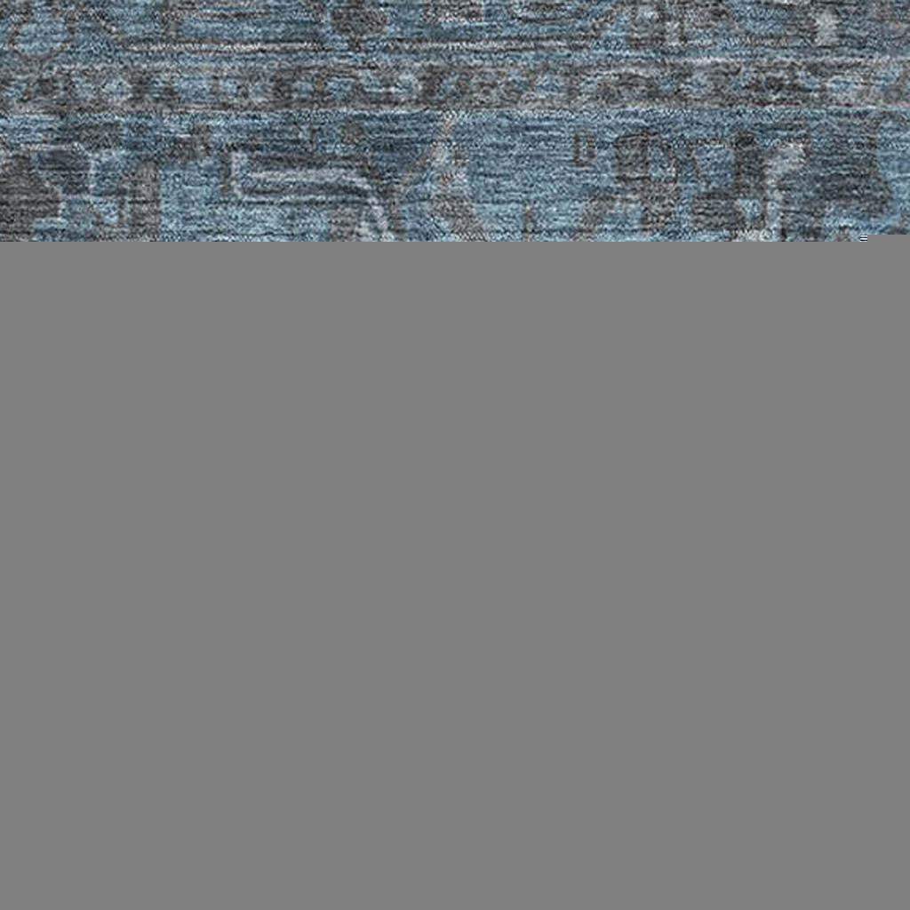 3' X 5' Navy Blue And Gray Medallion Distressed Washable Area Rug With UV Protection - HomeRoots - Flyclothing LLC