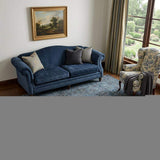 5' X 8' Navy Blue And Gray Medallion Distressed Washable Area Rug With UV Protection - HomeRoots - Flyclothing LLC