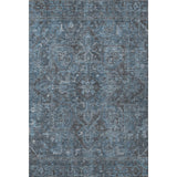 5' X 8' Navy Blue And Gray Medallion Distressed Washable Area Rug With UV Protection - HomeRoots - Flyclothing LLC