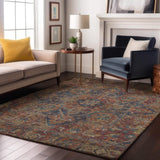 3' X 5' Red And Blue Medallion Distressed Washable Area Rug With UV Protection - HomeRoots - Flyclothing LLC