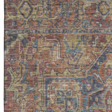 3' X 5' Red And Blue Medallion Distressed Washable Area Rug With UV Protection - HomeRoots - Flyclothing LLC