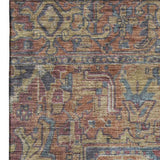 5' X 8' Red And Blue Medallion Distressed Washable Area Rug With UV Protection - HomeRoots - Flyclothing LLC