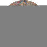 8' Red And Blue Medallion Distressed Washable Round Rug With UV Protection - HomeRoots - Flyclothing LLC